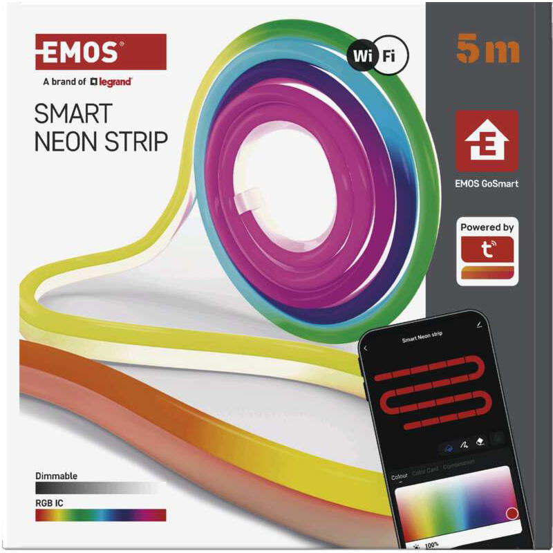 Умная LED лента EMOS Neon White RGBIC 5м (ZPW513I)