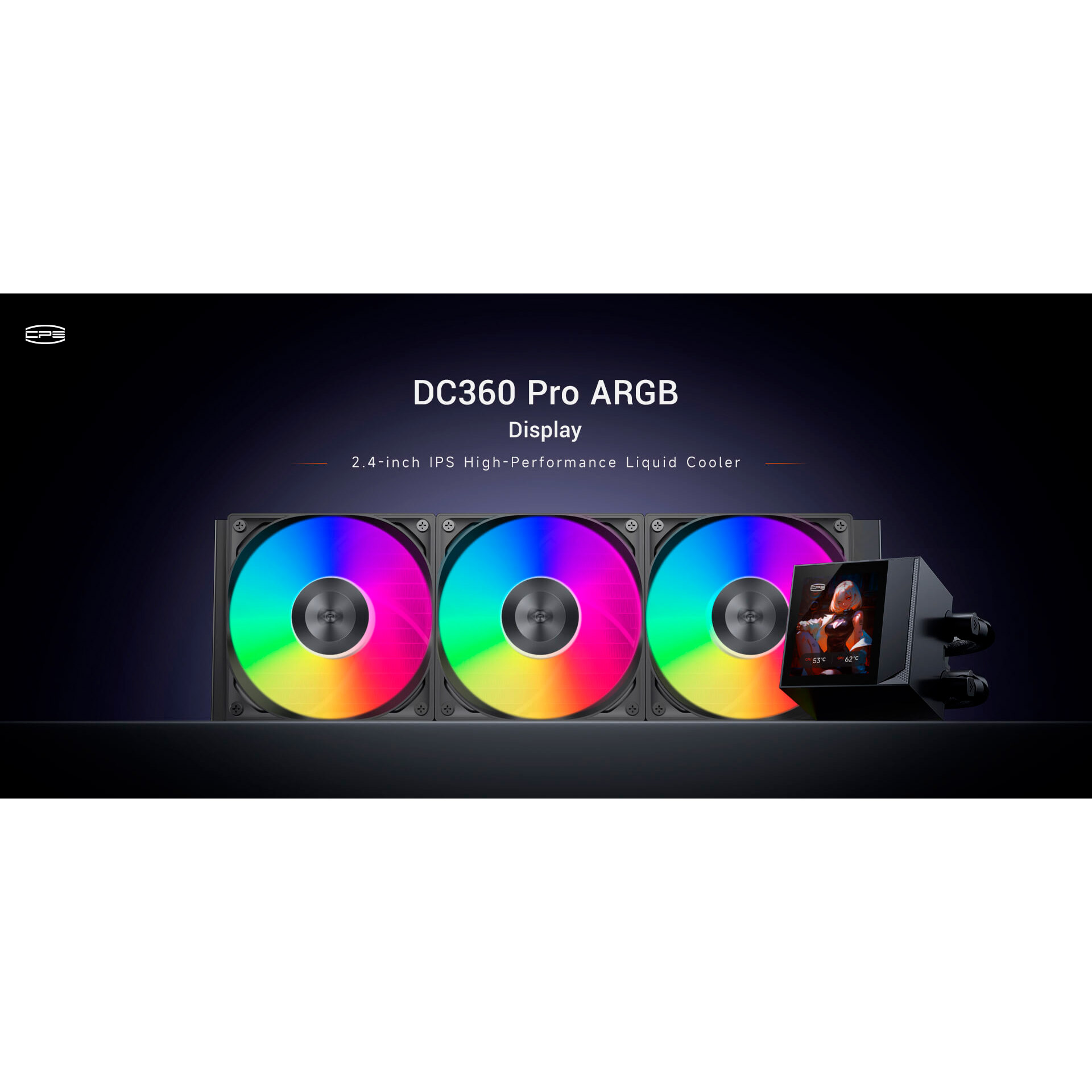 Система водяного охолодження PCCOOLER DC360 Pro ARGB Display Black (DC360PRO-BKAWXY-GL)