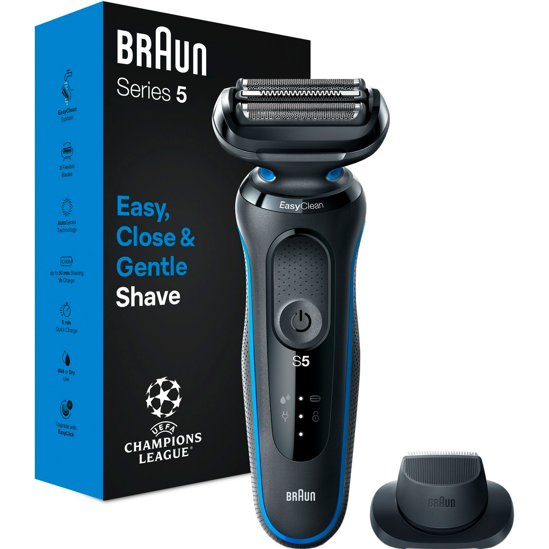 Електробритва BRAUN Series 5 51-B1200s Flex Wet & Dry Black/Blue (81770273)