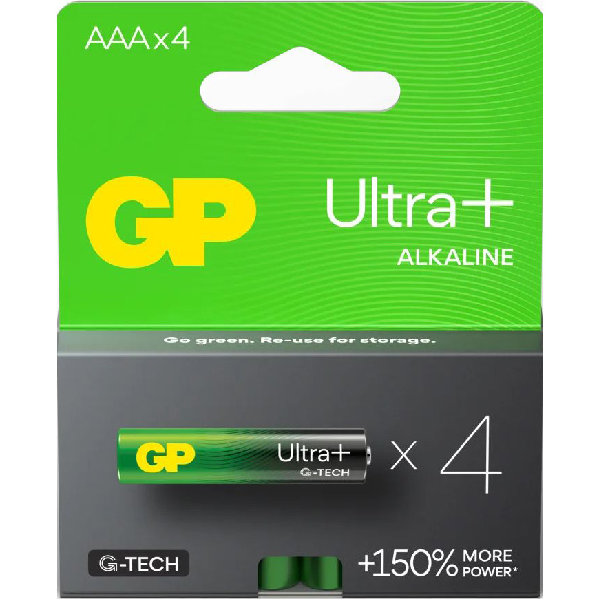 Батарейка GP Ultra Plus AAA 4шт/уп (24AUP21-SB4)