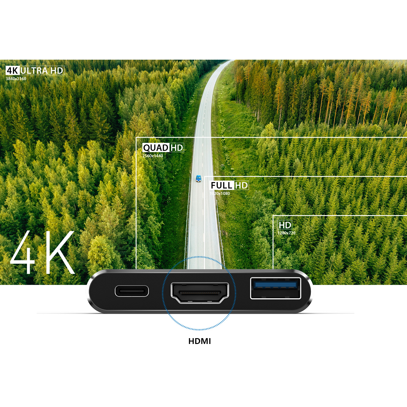 Адаптер XP-PEN USB-C 3-in-1 Multiport Adapter (ACW01)