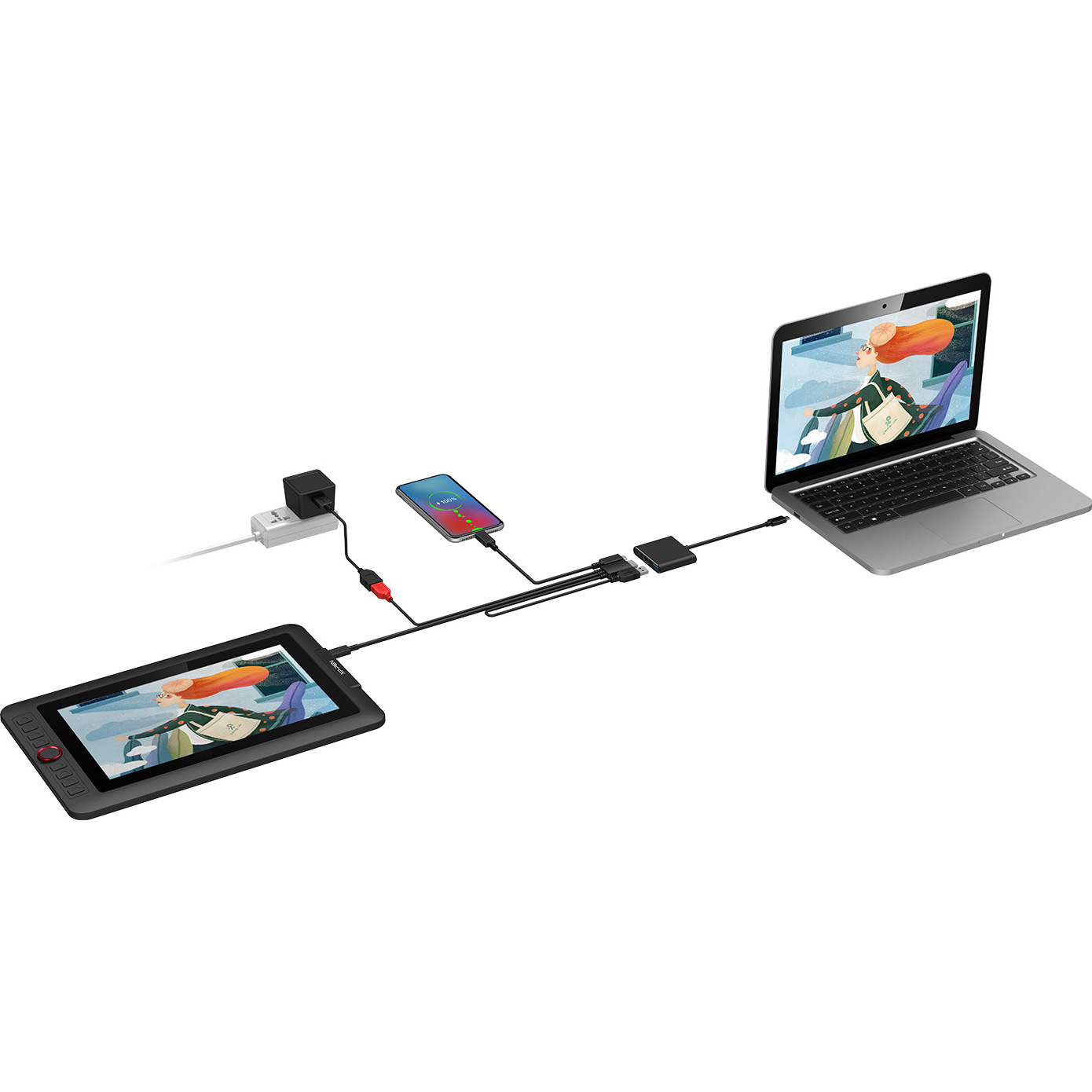 Адаптер XP-PEN USB-C 3-in-1 Multiport Adapter (ACW01)