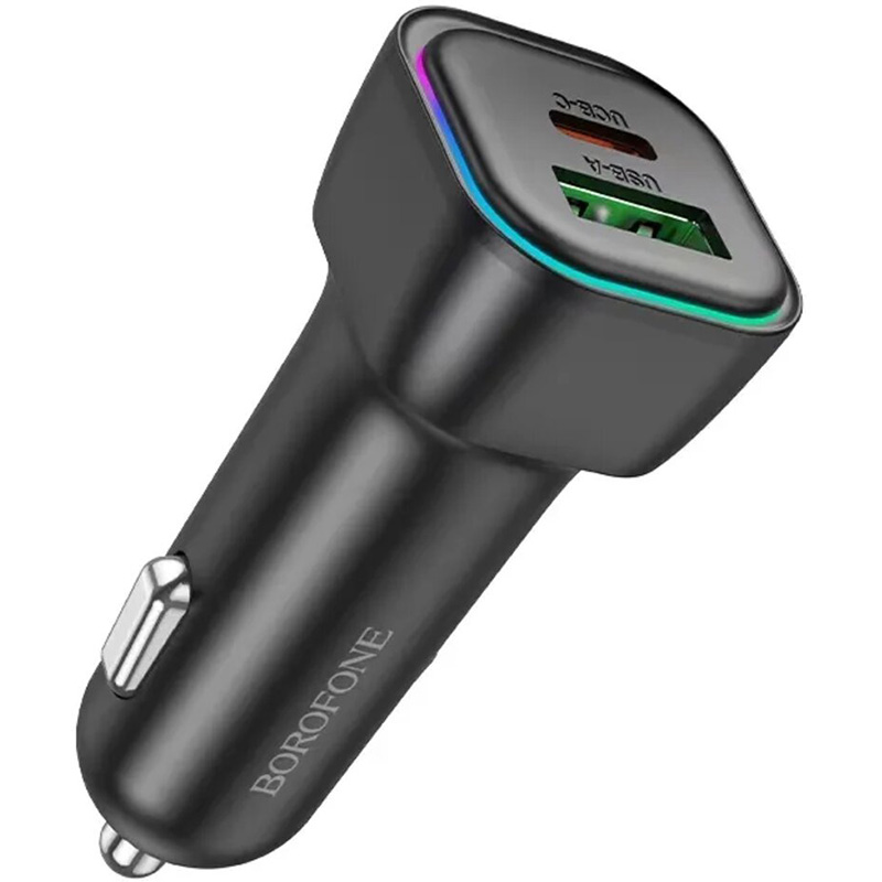 Автомобільний зарядний пристрій BOROFONE BZ28A Trophie 1xUSB-C, 1xUSB-A, PD30W, QC3.0 Black