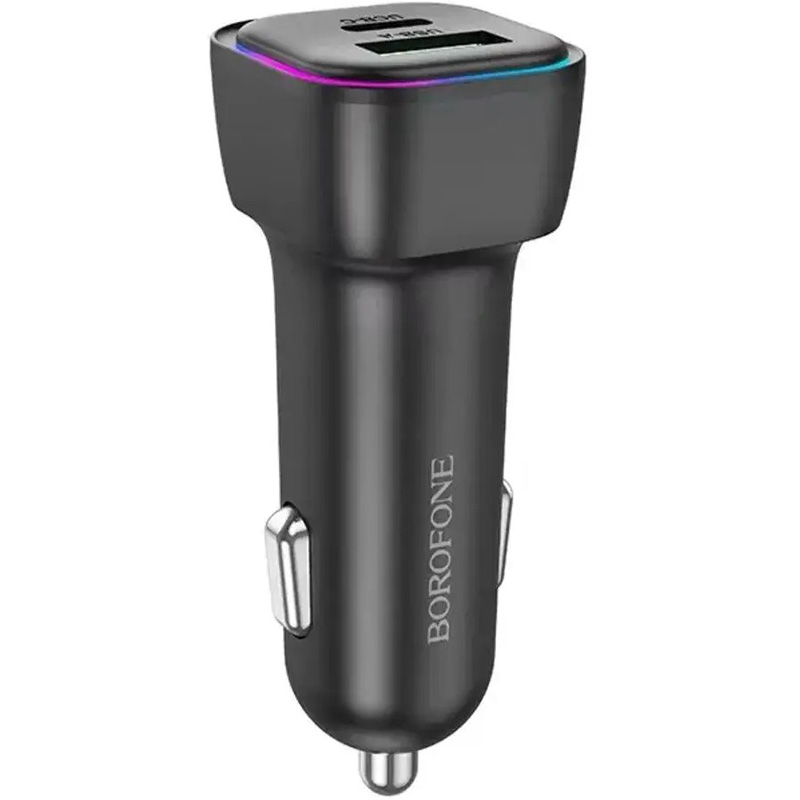Автомобільний зарядний пристрій BOROFONE BZ28A Trophie 1xUSB-C, 1xUSB-A, PD30W, QC3.0 Black