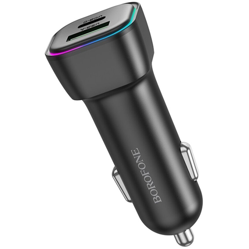 Автомобільний зарядний пристрій BOROFONE BZ28A Trophie 1xUSB-C, 1xUSB-A, PD30W, QC3.0 Black