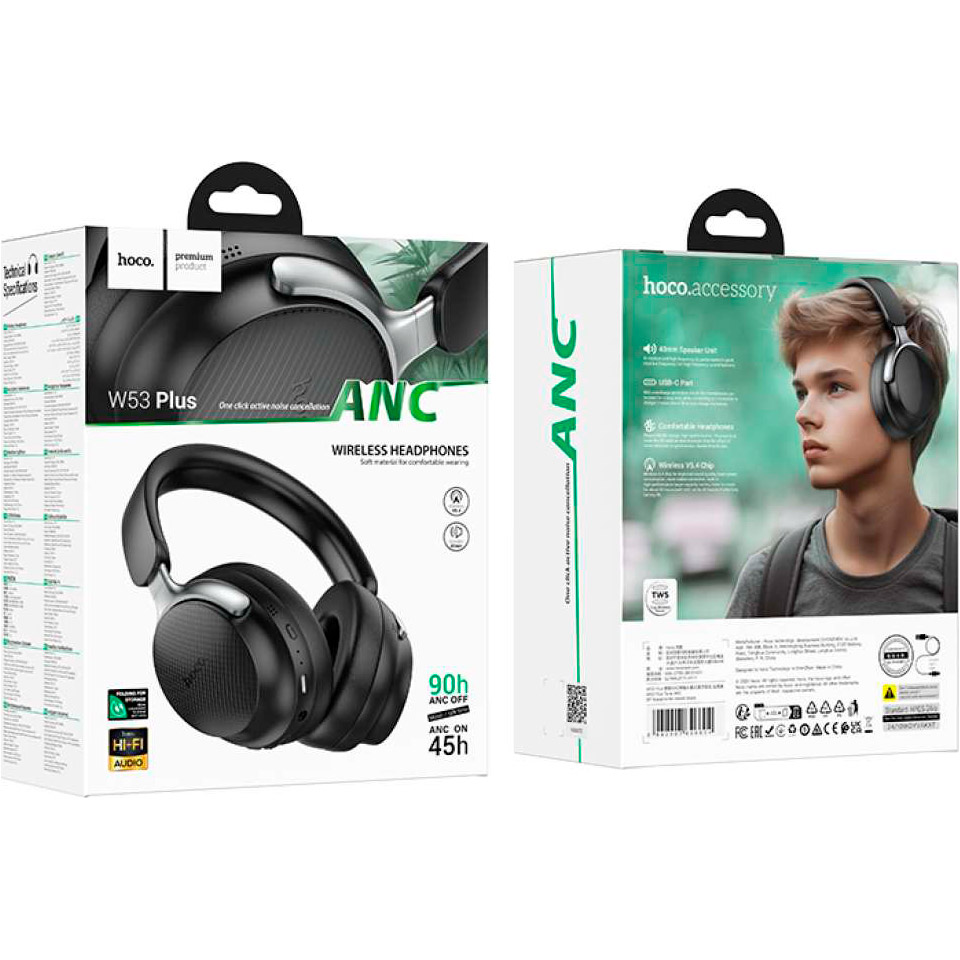 Навушники HOCO W53 Plus Tone Classic Black