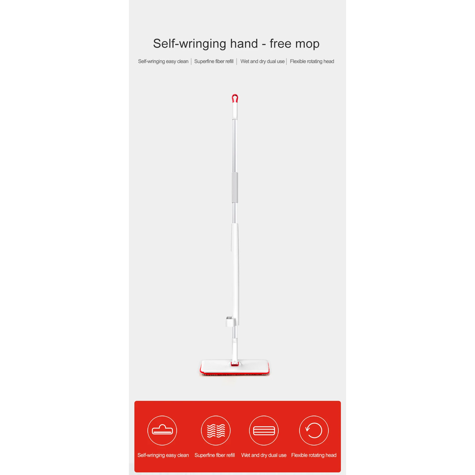 Швабра Xiaomi YIJIE Cleaning Squeeze Wash Mop YC-02 (YC-02/FC-66)