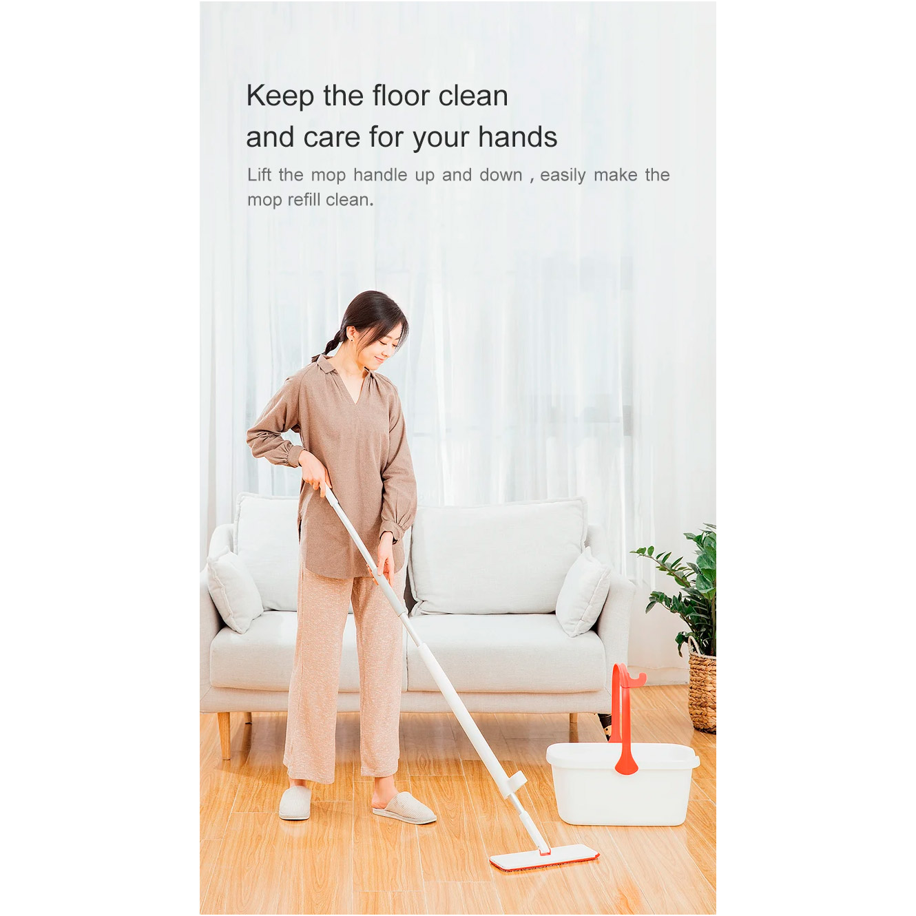 Швабра Xiaomi YIJIE Cleaning Squeeze Wash Mop YC-02 (YC-02/FC-66)