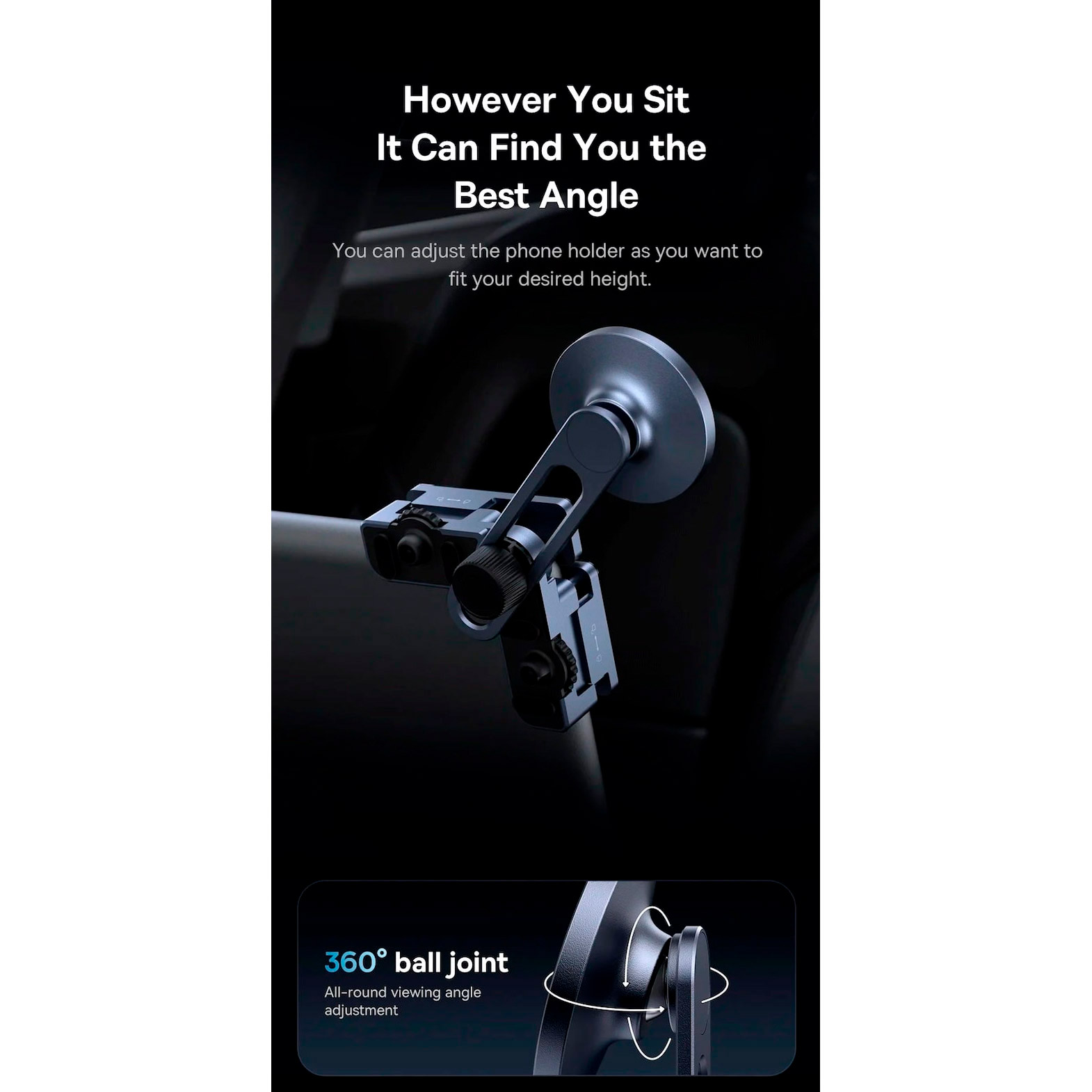 Автотримач для смартфона BASEUS MaxView Magnetic Car Mount for In-Vehicle Infotainment Screen Space Gray (C40180701813-00)