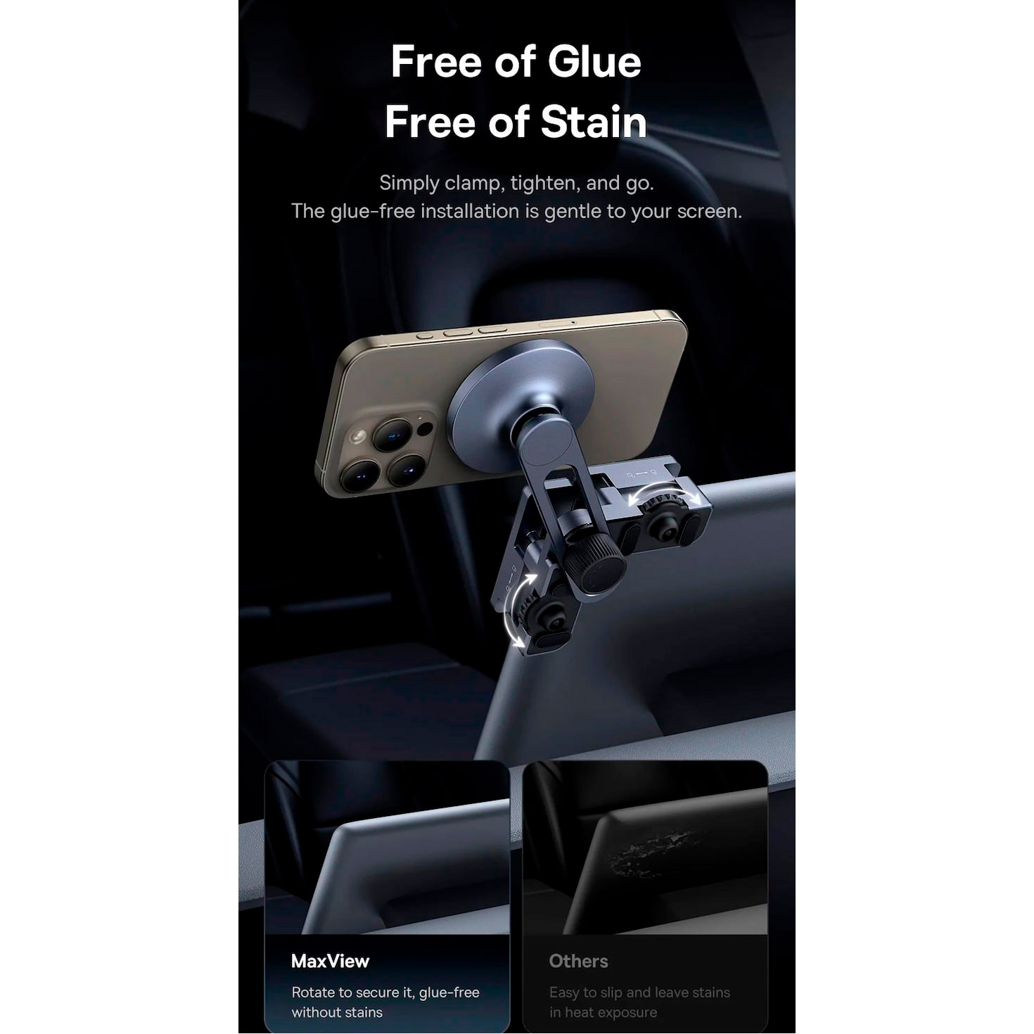 Автотримач для смартфона BASEUS MaxView Magnetic Car Mount for In-Vehicle Infotainment Screen Space Gray (C40180701813-00)
