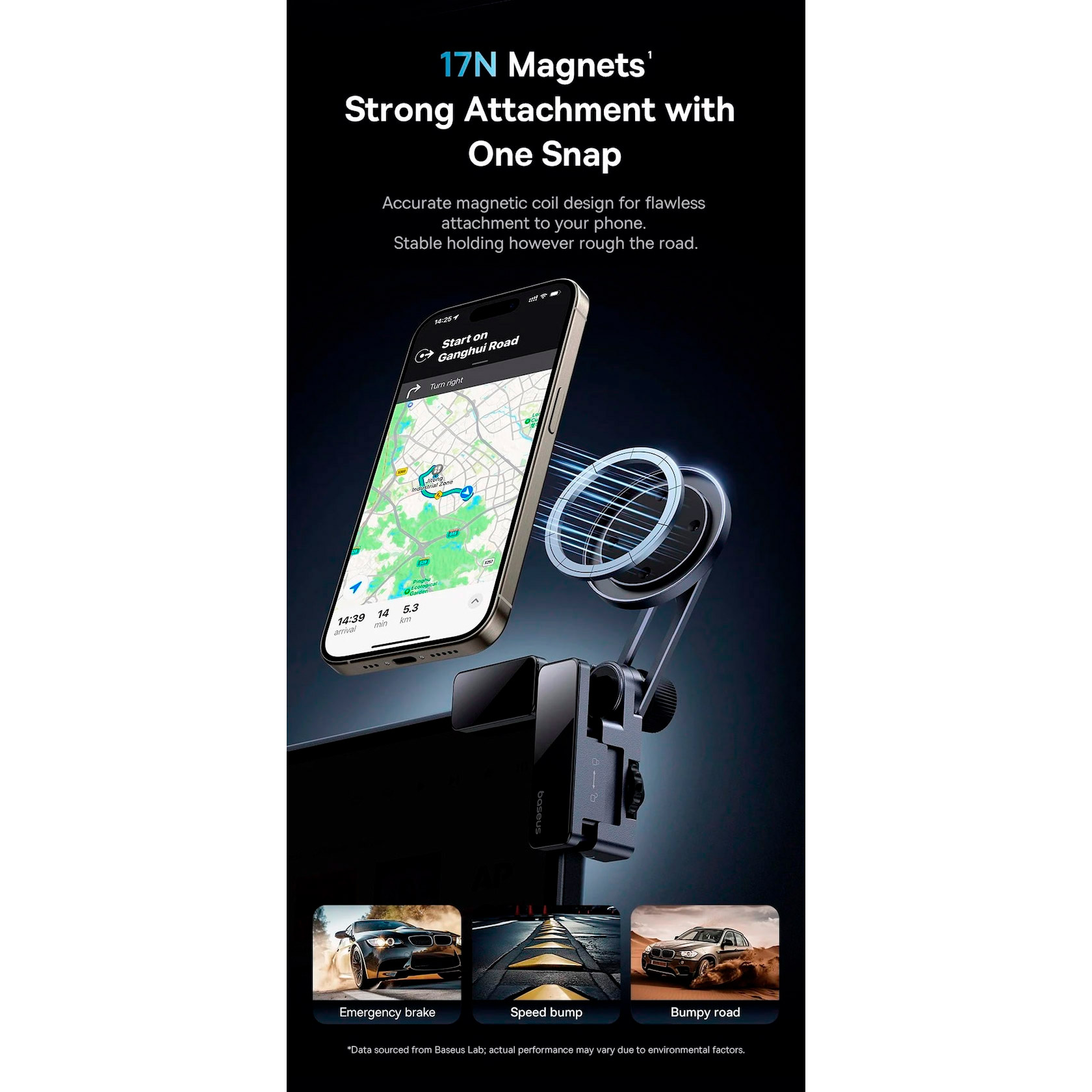 Автотримач для смартфона BASEUS MaxView Magnetic Car Mount for In-Vehicle Infotainment Screen Space Gray (C40180701813-00)