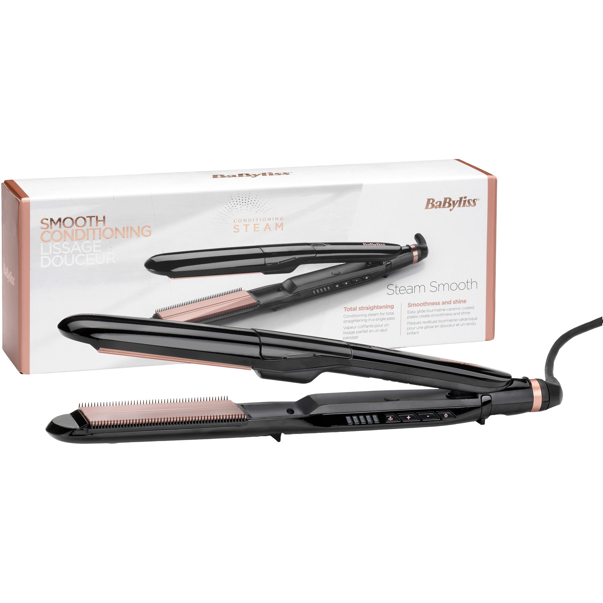 Выпрямитель для волос BABYLISS ST493E Steam Smoth