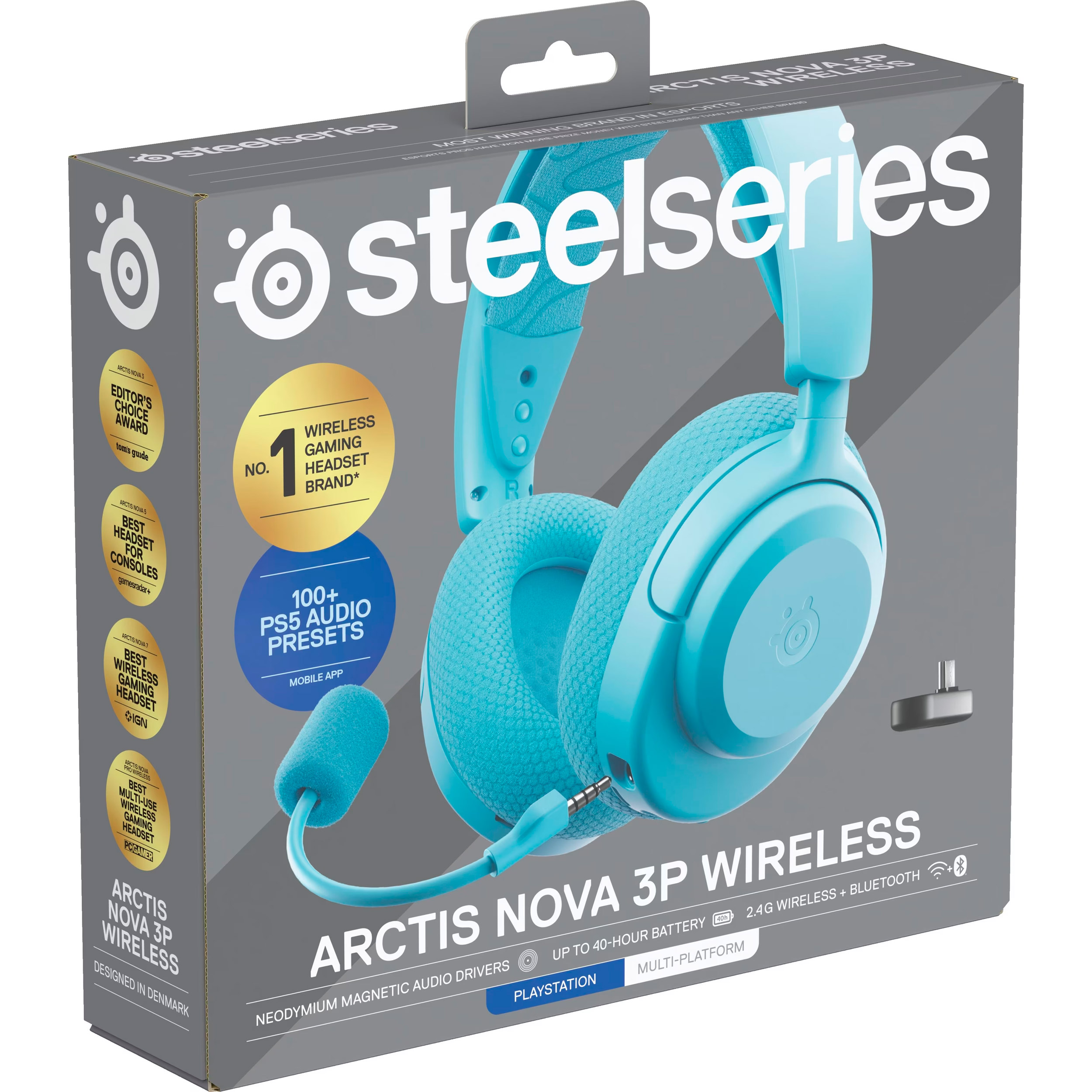 Наушники геймерские STEELSERIES Arctis Nova 3P Wireless Aqua (61688)