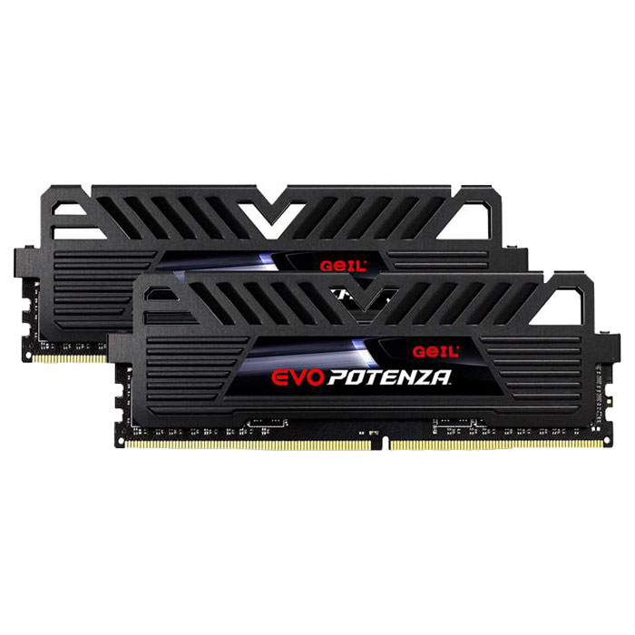 Модуль пам'яті GEIL EVO Potenza Black DDR4 2400MHz 16GB Kit 2x8GB (GPB416GB2400C16DC)