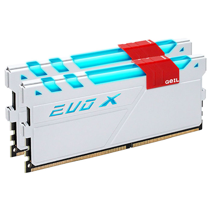 Модуль памяти GEIL EVO X Frost White with Red Switch DDR4 2400MHz 16GB Kit 2x8GB (GEXW416GB2400C16DC)