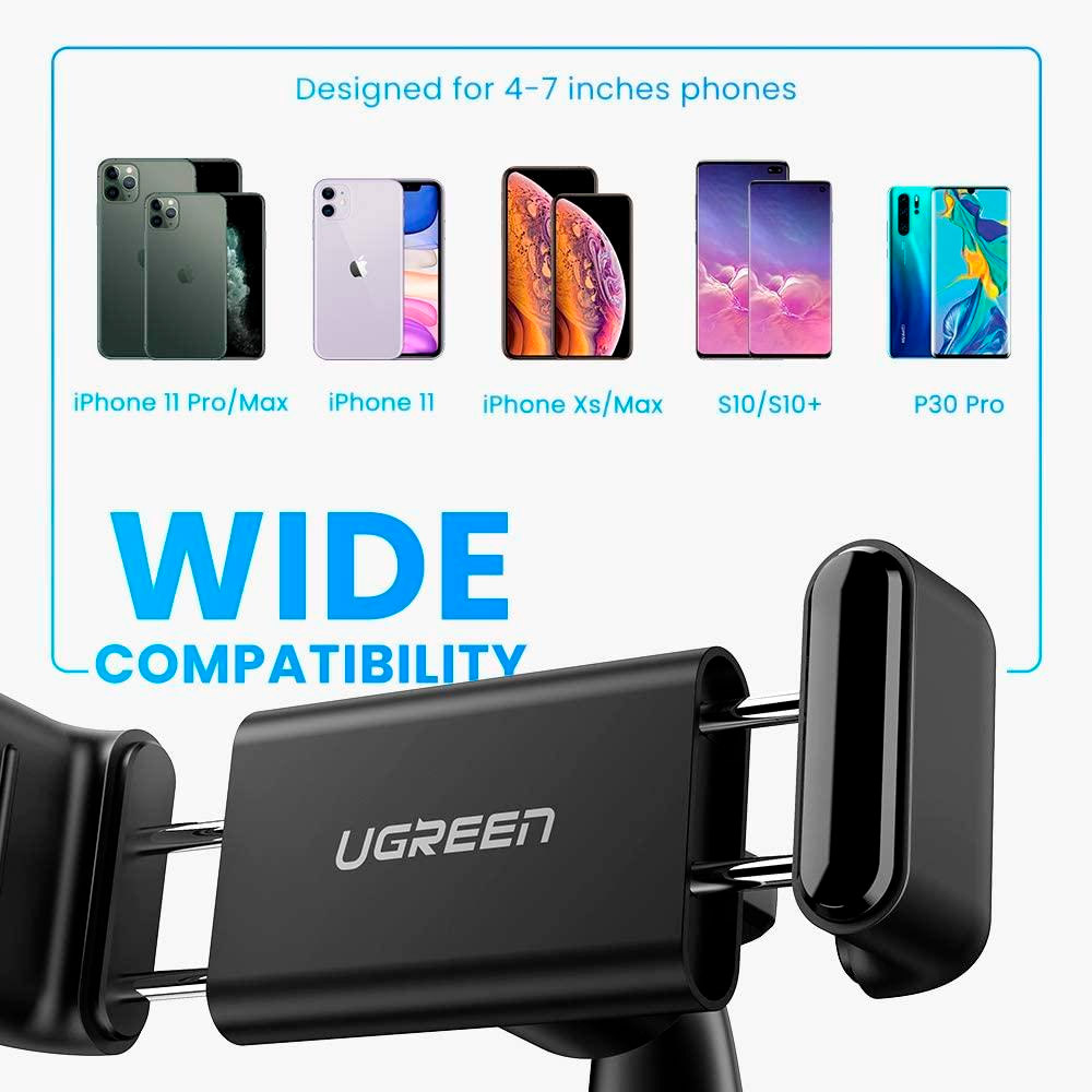 Автотримач для смартфона UGREEN LP189 Dashboard Snap Clip Phone Holder Black (60796)