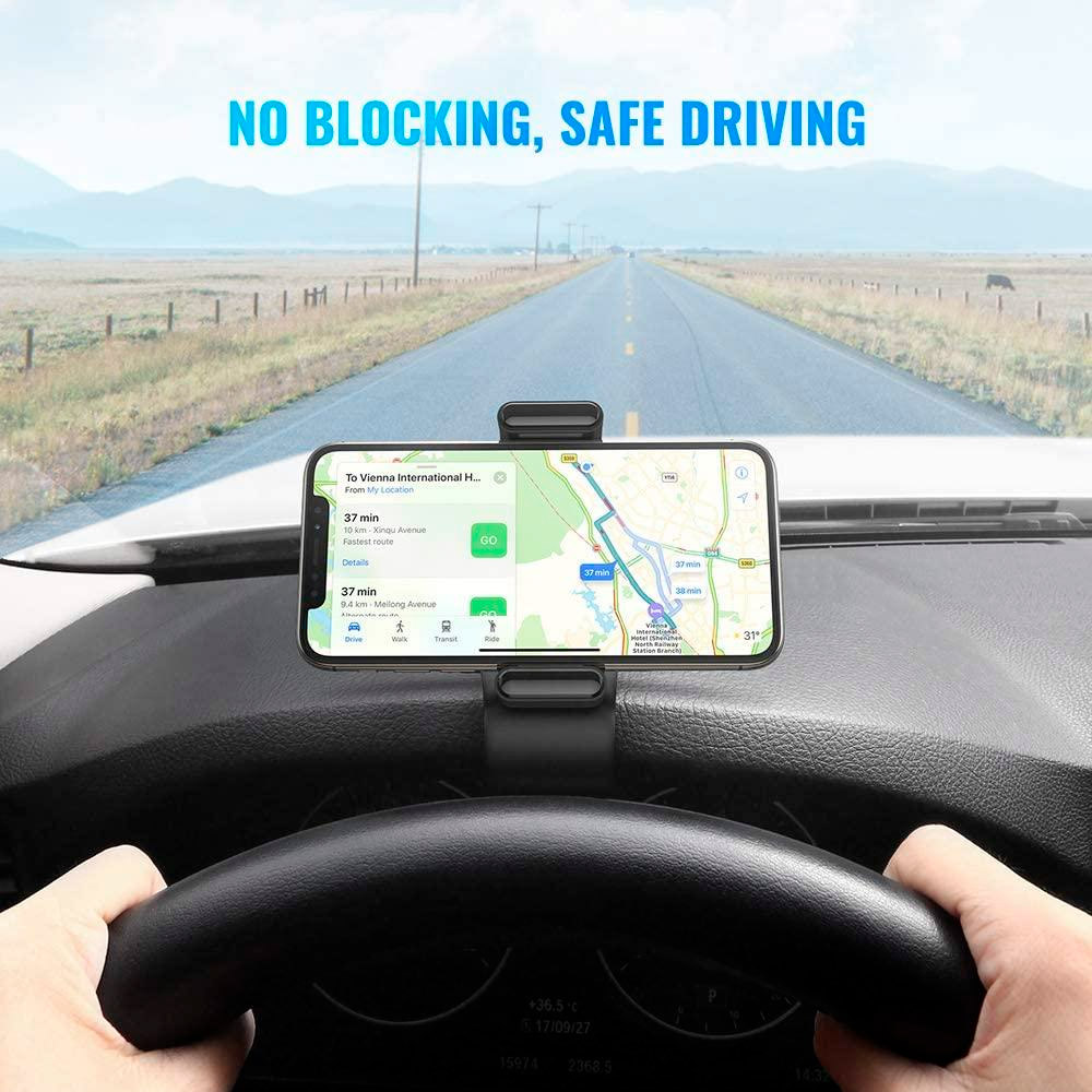 Автотримач для смартфона UGREEN LP189 Dashboard Snap Clip Phone Holder Black (60796)