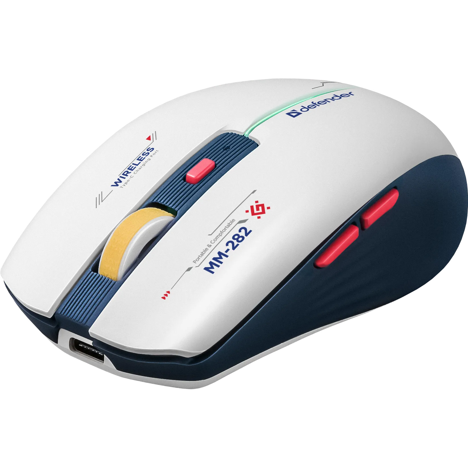 Миша ігрова DEFENDER Dila MM-282 White/Blue (52282)