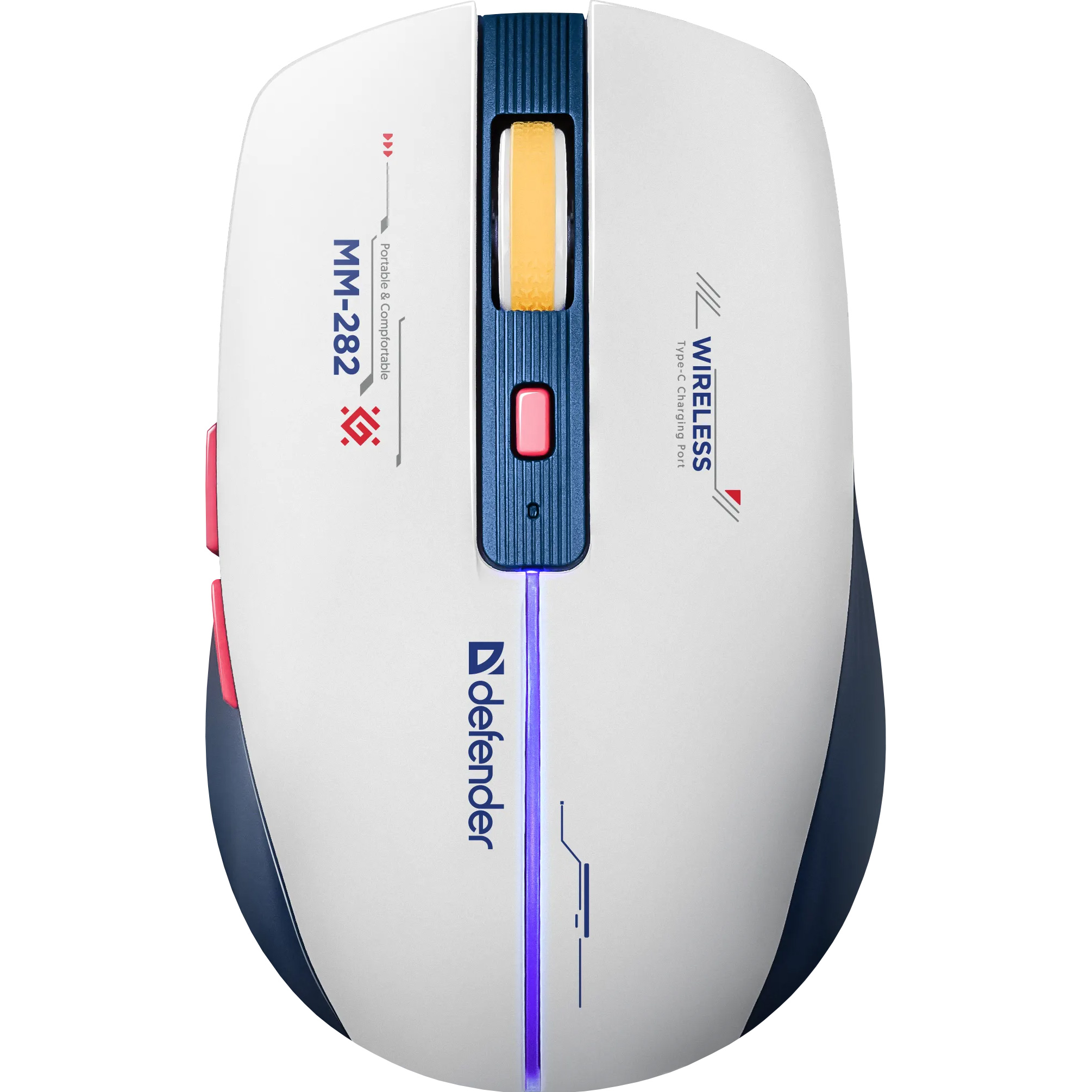 Миша ігрова DEFENDER Dila MM-282 White/Blue (52282)