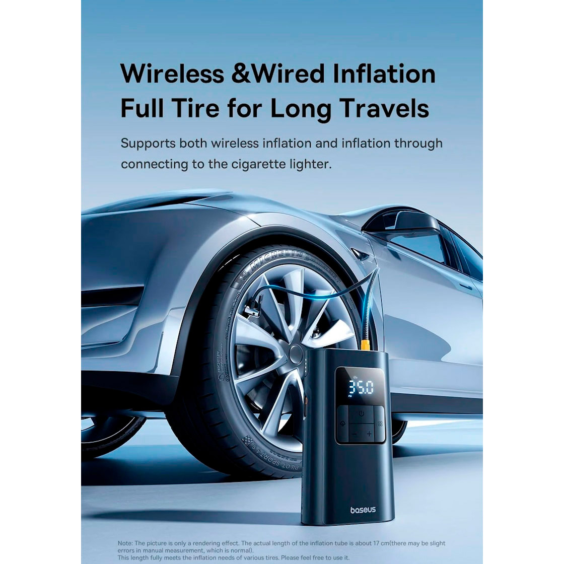 Портативний насос BASEUS PrimeTrip VA1 Wired and Wireless 2-in-1 Tire Inflator Cosmic Black (C11169001121-00)