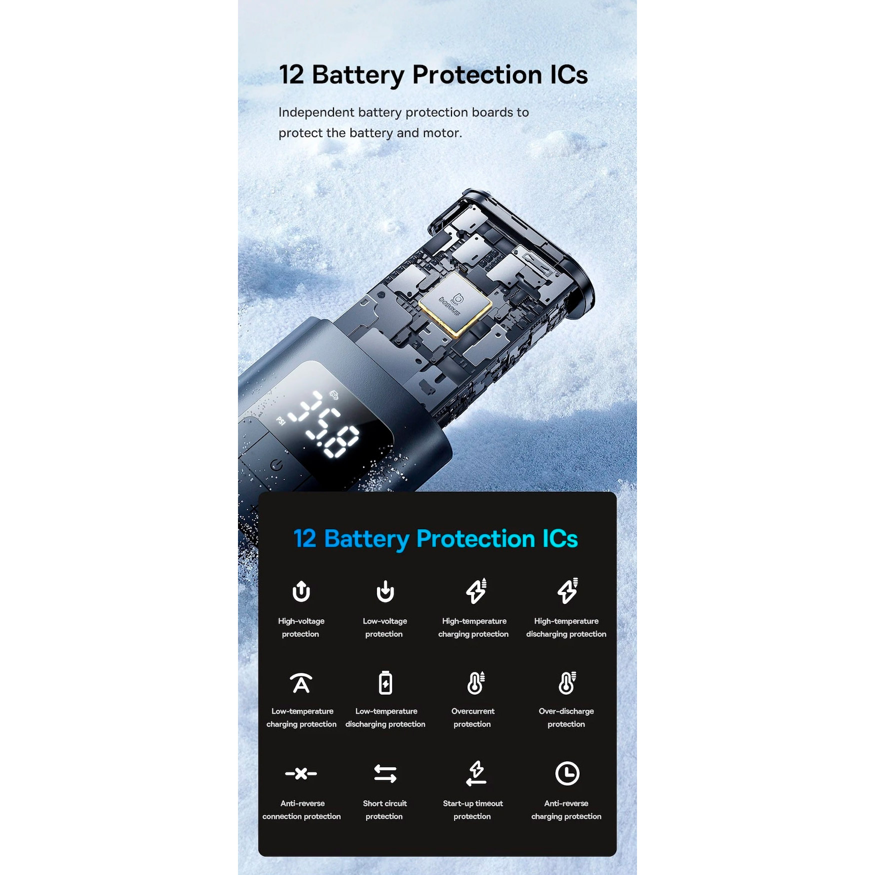 Портативний насос BASEUS PrimeTrip VA1 Wired and Wireless 2-in-1 Tire Inflator Cosmic Black (C11169001121-00)