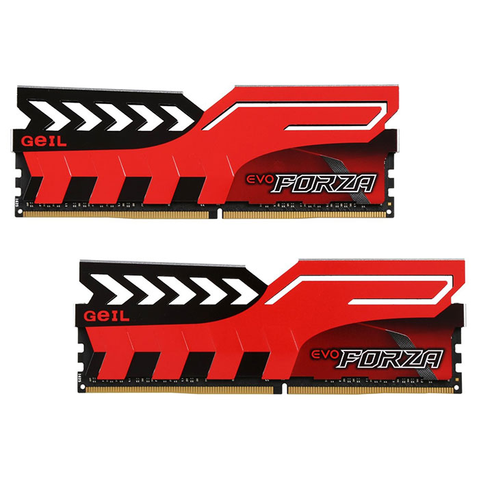 Модуль пам'яті GEIL EVO Forza Hot-Rod Red DDR4 3200MHz 16GB Kit 2x8GB (GFR416GB3200C16DC)