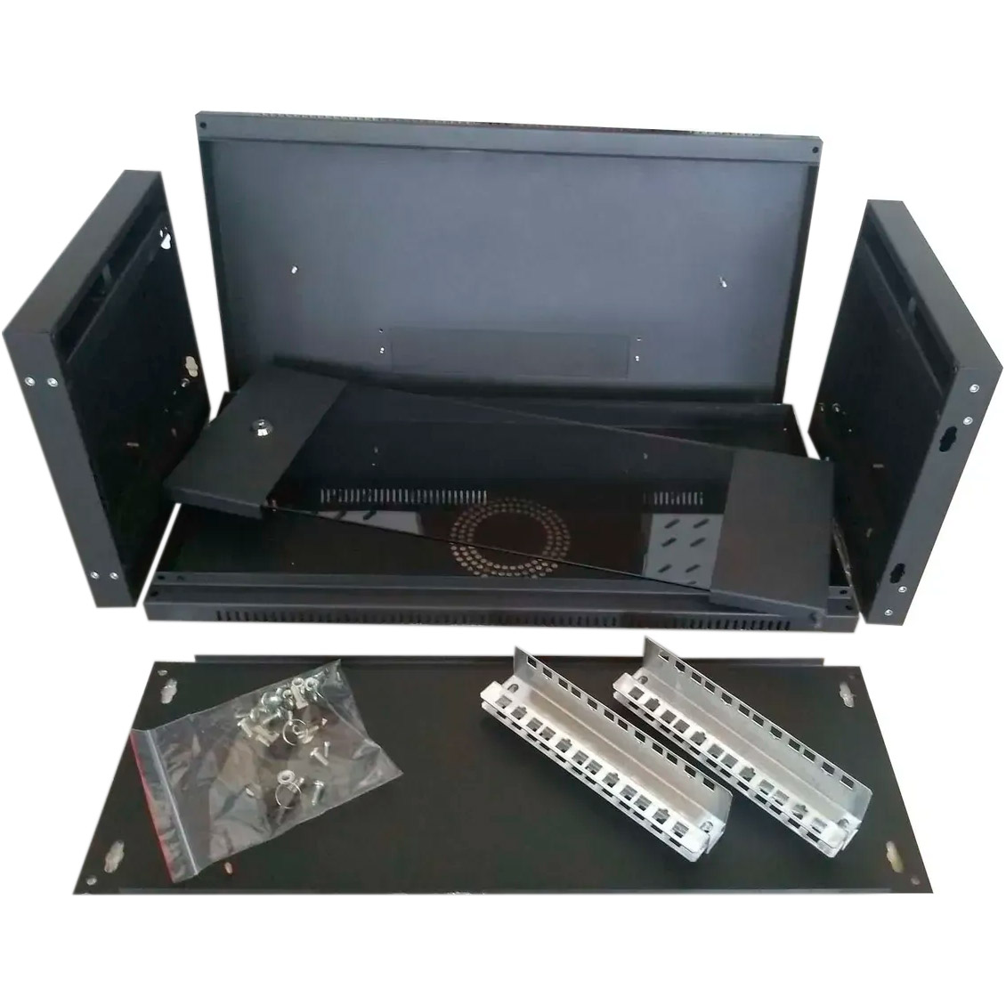 Настінна шафа 19" HYPERNET PL-WMNC-4U-Black (4U, 600x450мм, RAL9005)