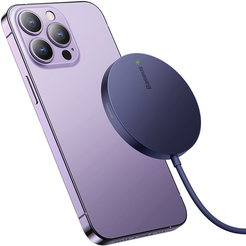 Бездротовий зарядний пристрій BASEUS Simple Mini3 Magnetic Wireless Charger 15W Dusty Purple (CCJJ040205)