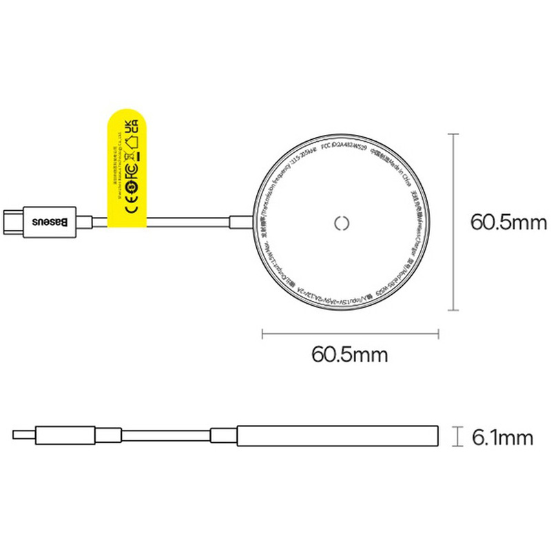Бездротовий зарядний пристрій BASEUS Simple Mini3 Magnetic Wireless Charger 15W Dusty Purple (CCJJ040205)