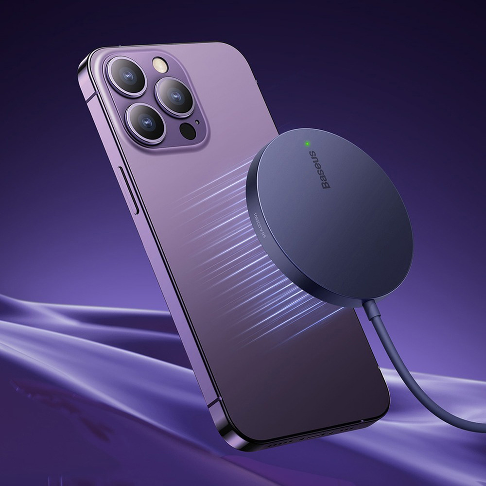 Бездротовий зарядний пристрій BASEUS Simple Mini3 Magnetic Wireless Charger 15W Dusty Purple (CCJJ040205)