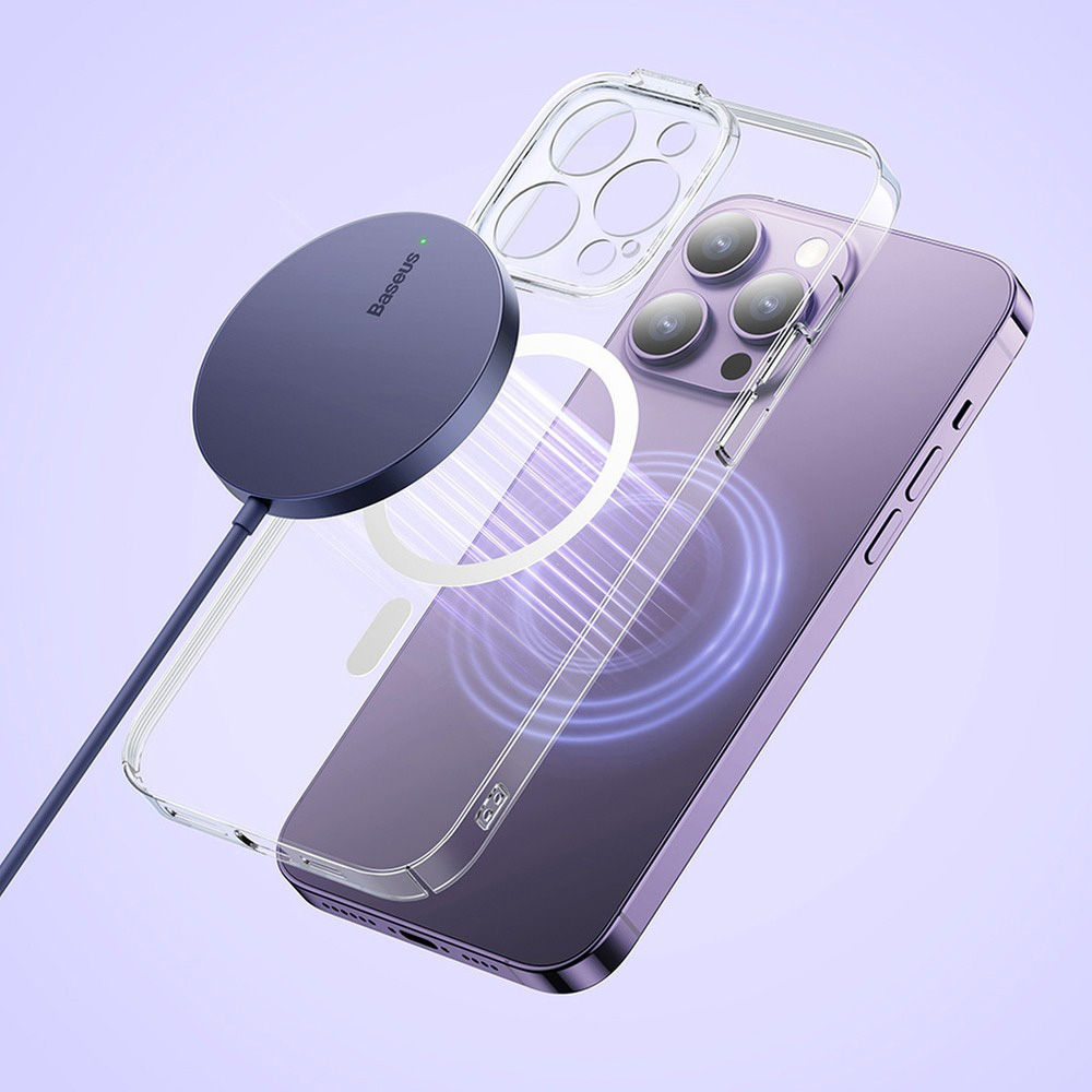 Бездротовий зарядний пристрій BASEUS Simple Mini3 Magnetic Wireless Charger 15W Dusty Purple (CCJJ040205)