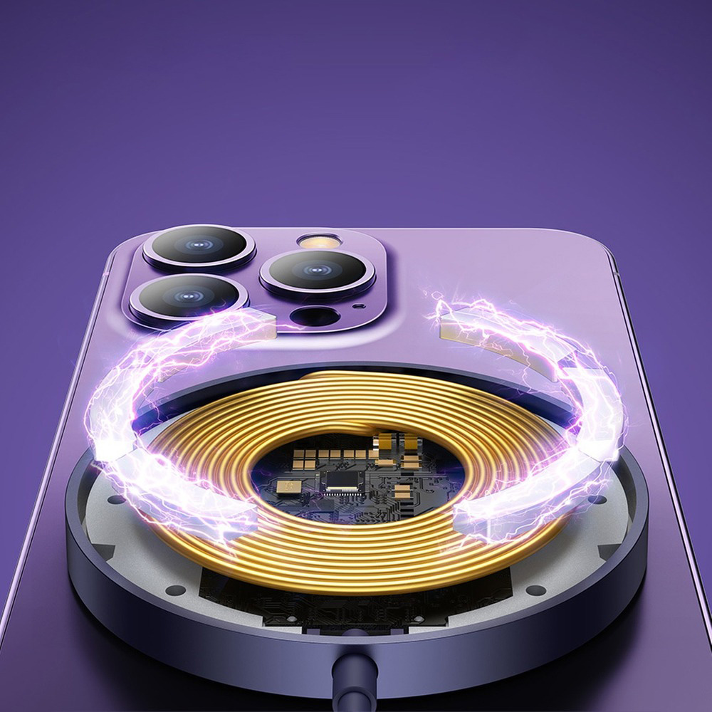 Бездротовий зарядний пристрій BASEUS Simple Mini3 Magnetic Wireless Charger 15W Dusty Purple (CCJJ040205)