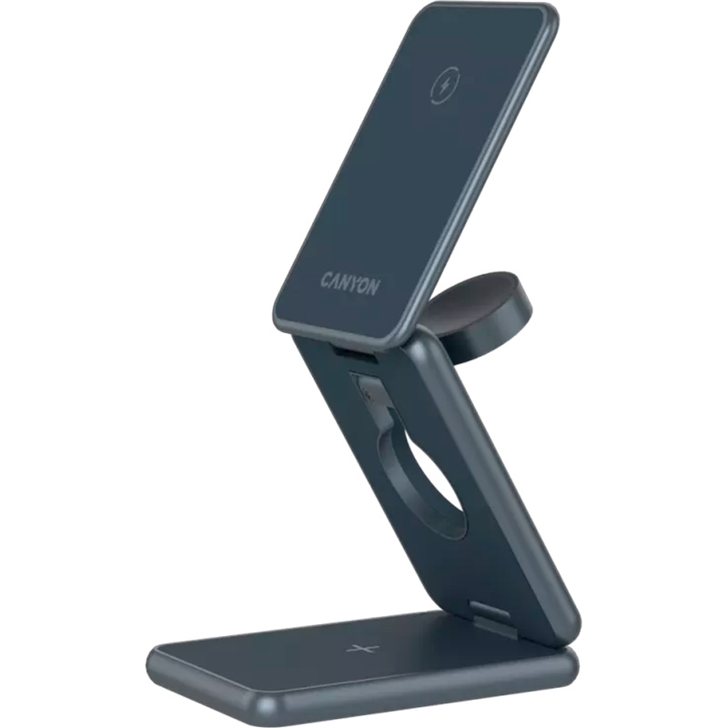 Бездротовий зарядний пристрій CANYON WS-309 Wireless Charging Station Metal (CNS-WCS309M)