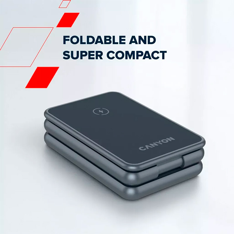 Бездротовий зарядний пристрій CANYON WS-309 Wireless Charging Station Metal (CNS-WCS309M)