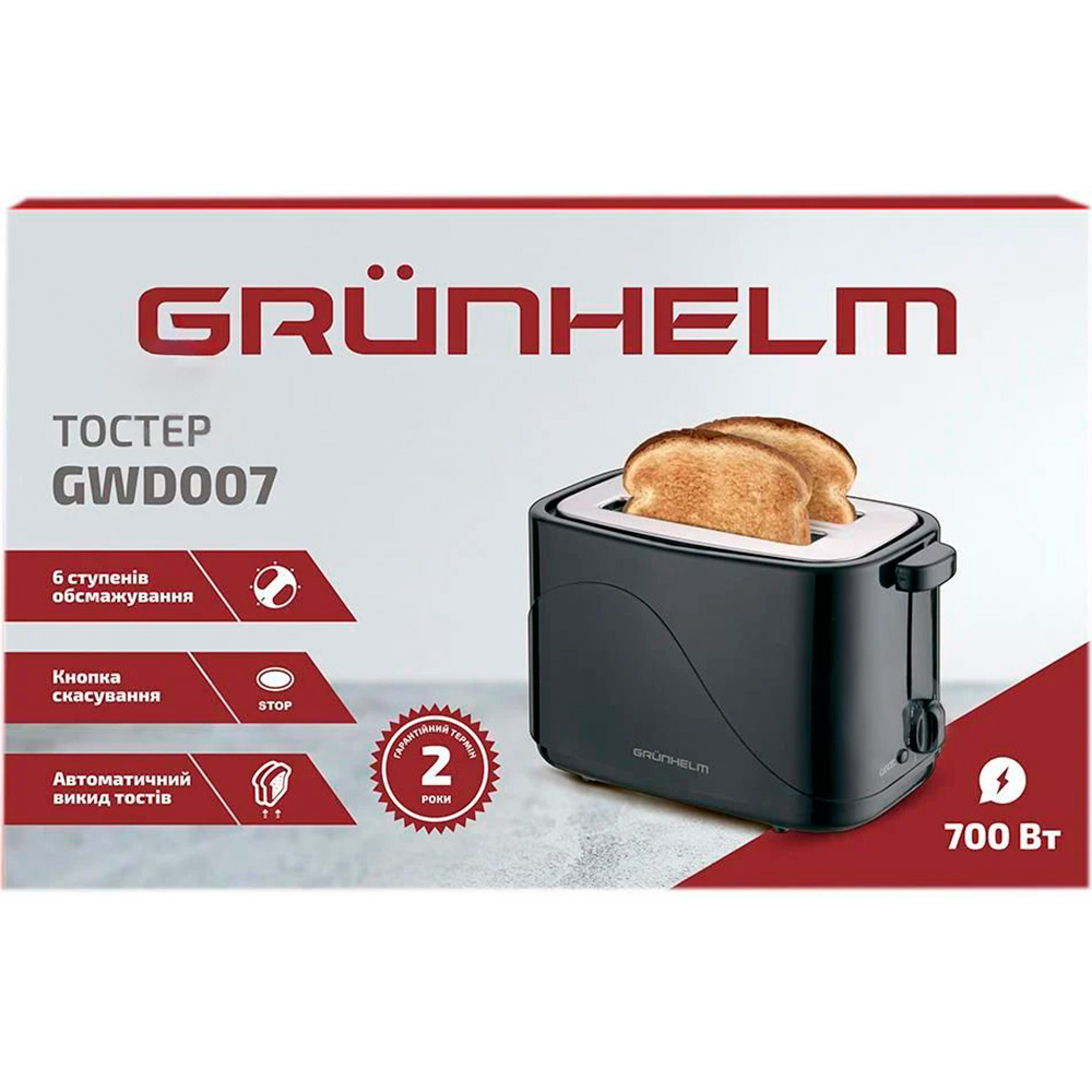 Тостер GRUNHELM GWD007 Black
