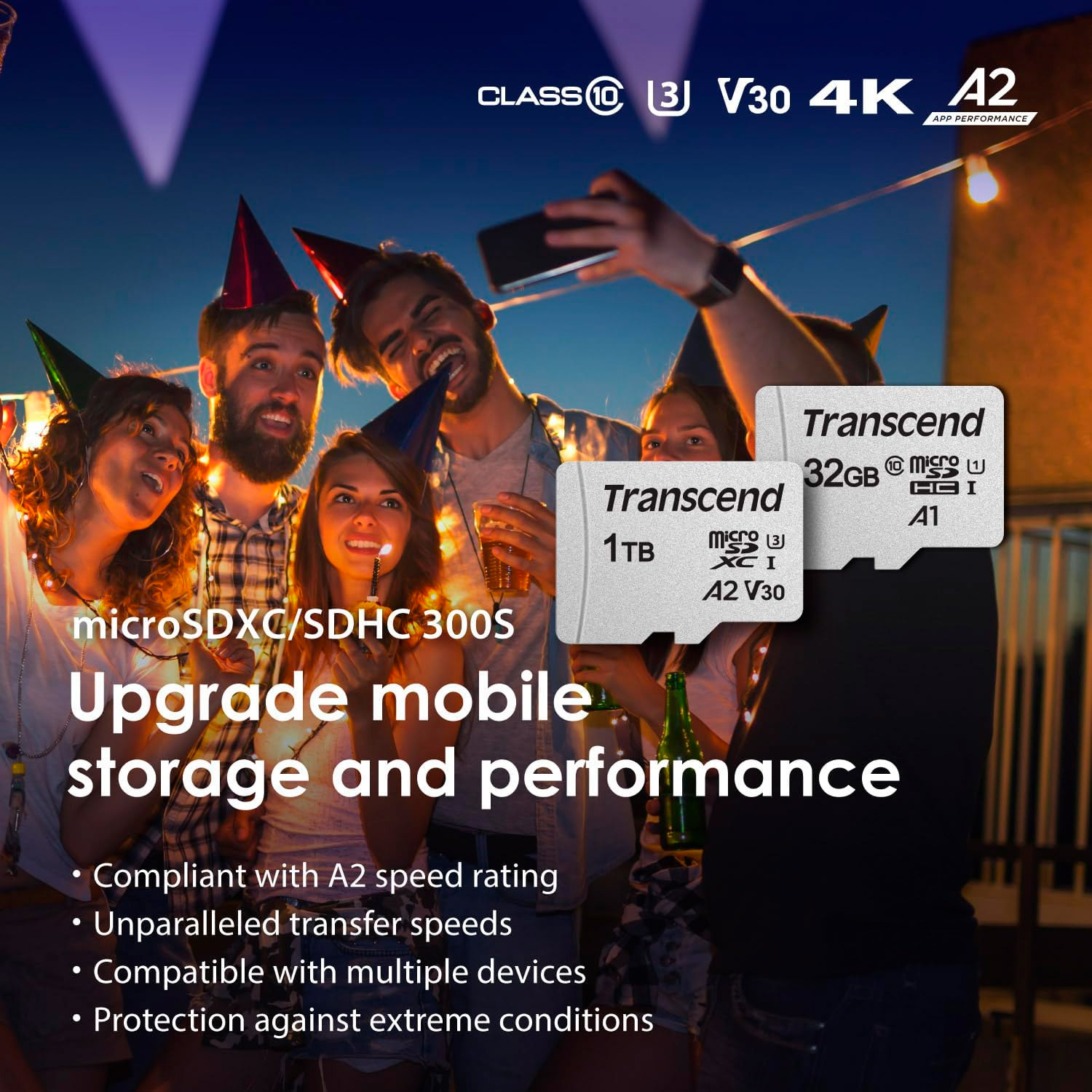 Карта пам'яті TRANSCEND microSDXC 300S 1TB UHS-I U3 V30 A2 Class 10 + SD-adapter (TS1TUSD300S-A)