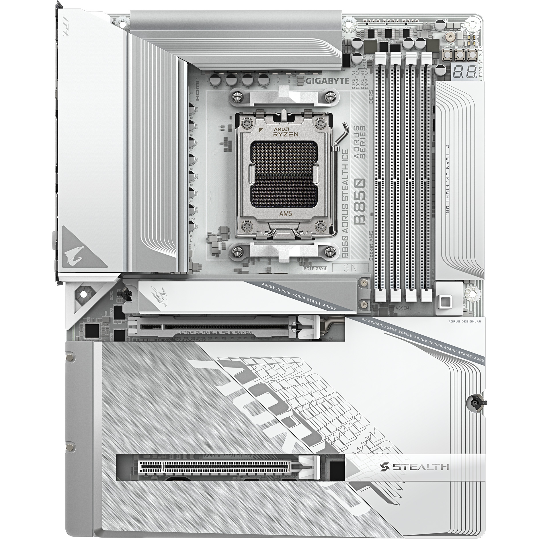 Материнська плата Gigabyte AORUS B850 Stealth Ice
