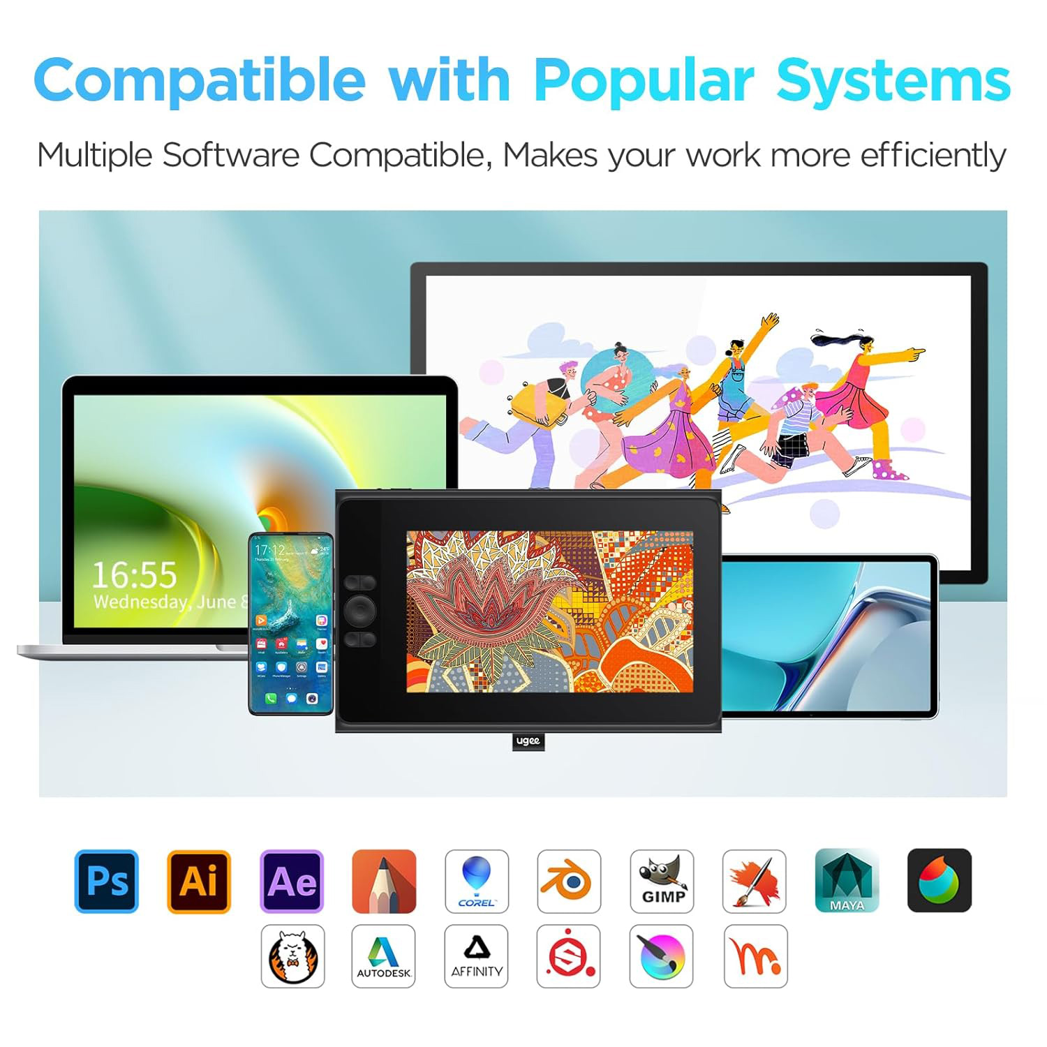 Графічний дисплей UGEE UE12 Plus (UE12PLUS BK-AC97)