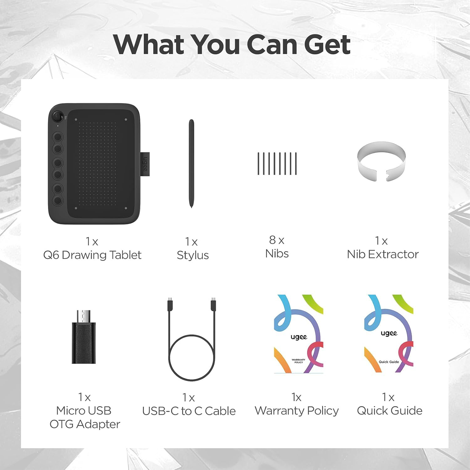 Графический планшет UGEE Q6 (UGQ6BK)