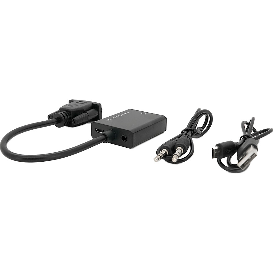 Конвертер видеосигнала VOLTRONIC Full HD 1080P VGA to HDMI Black