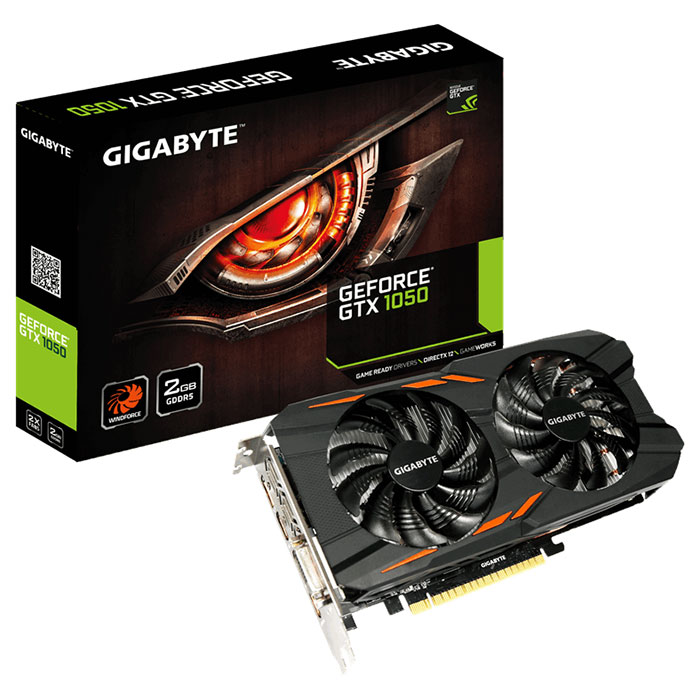 Відеокарта GIGABYTE GeForce GTX 1050 2GB GDDR5 128-bit (GV-N1050WF2-2GD)