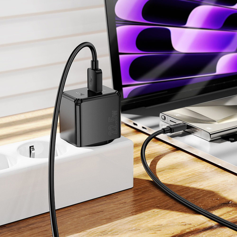 Зарядное устройство HOCO CS17A Wish 1xUSB-A, QC3.0 Black (HOCO CS17A/W)