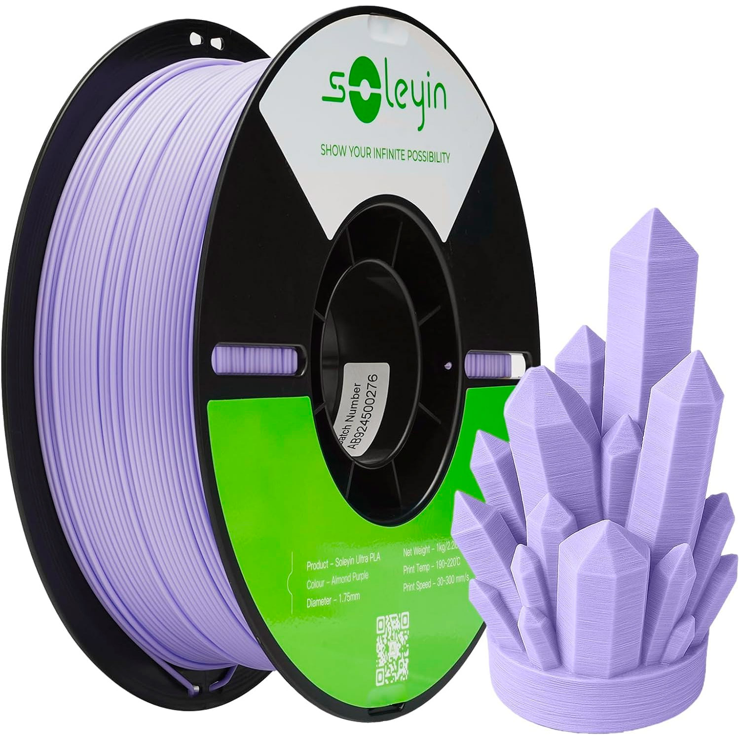 Пластик (філамент) для 3D принтера CREALITY Soleyin Ultra PLA 1.75mm, 1кг, Almond Purple (3301010507)