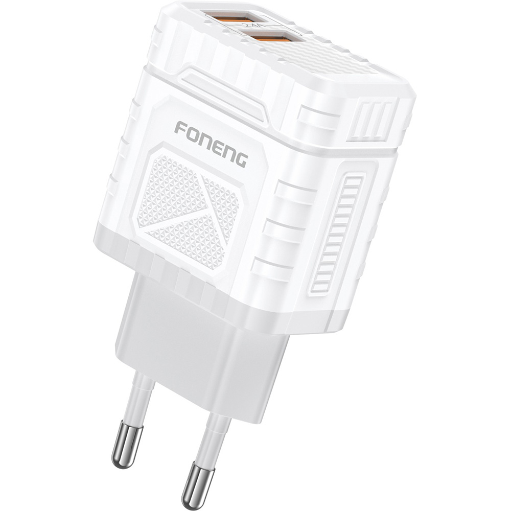 Зарядное устройство FONENG EU57 2xUSB-A 12W Fast Charger White