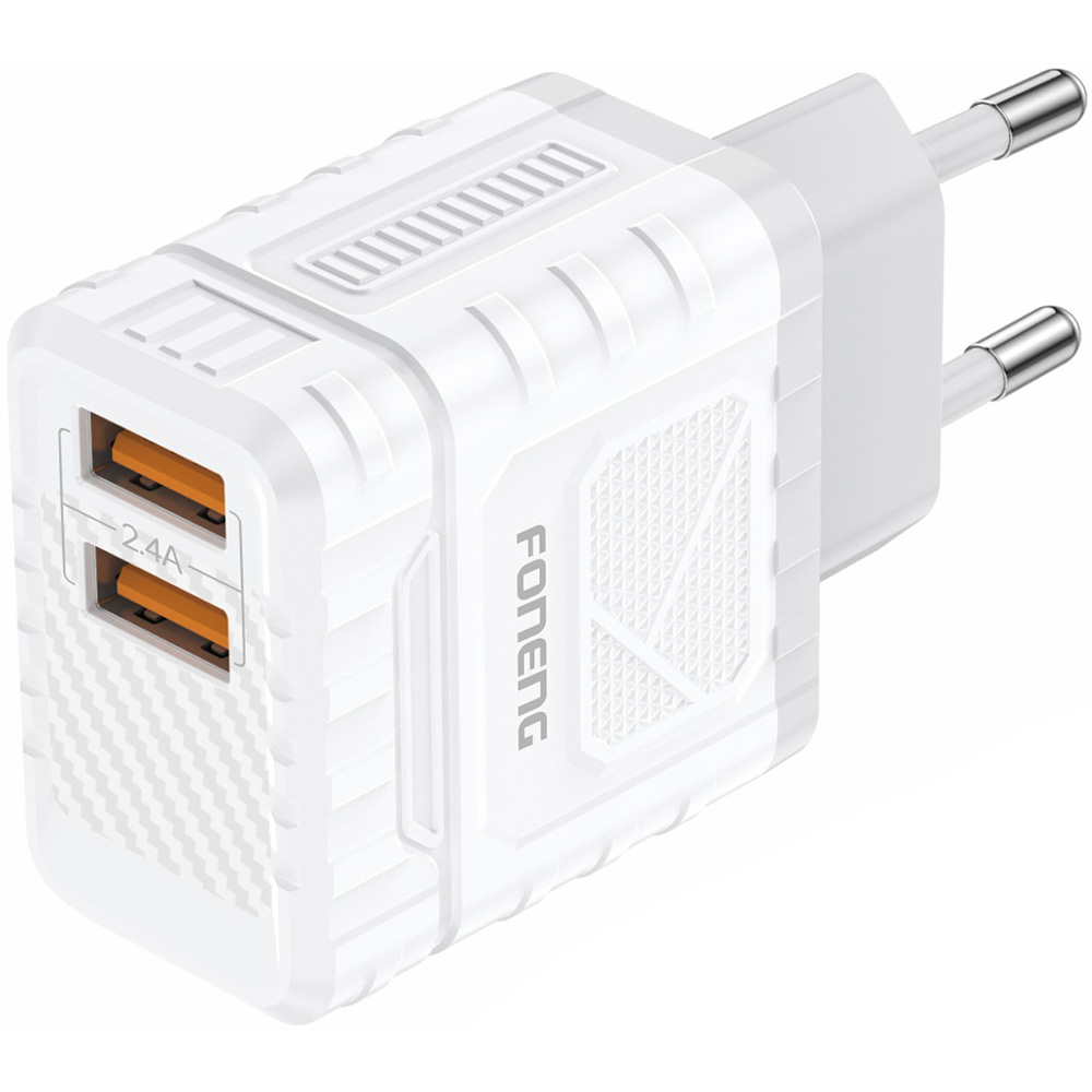 Зарядное устройство FONENG EU57 2xUSB-A 12W Fast Charger White