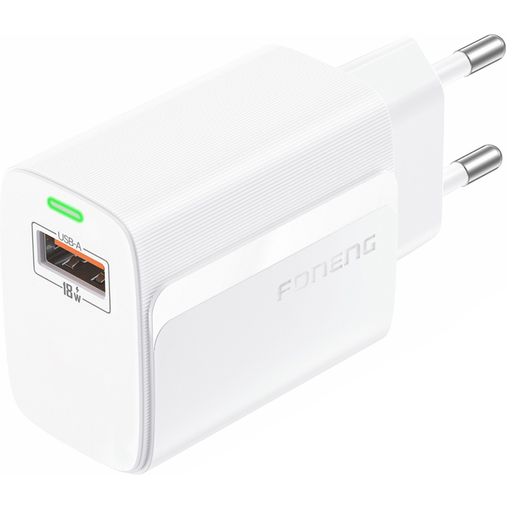 Зарядное устройство FONENG EU64 1xUSB-A 18W Fast Charger White