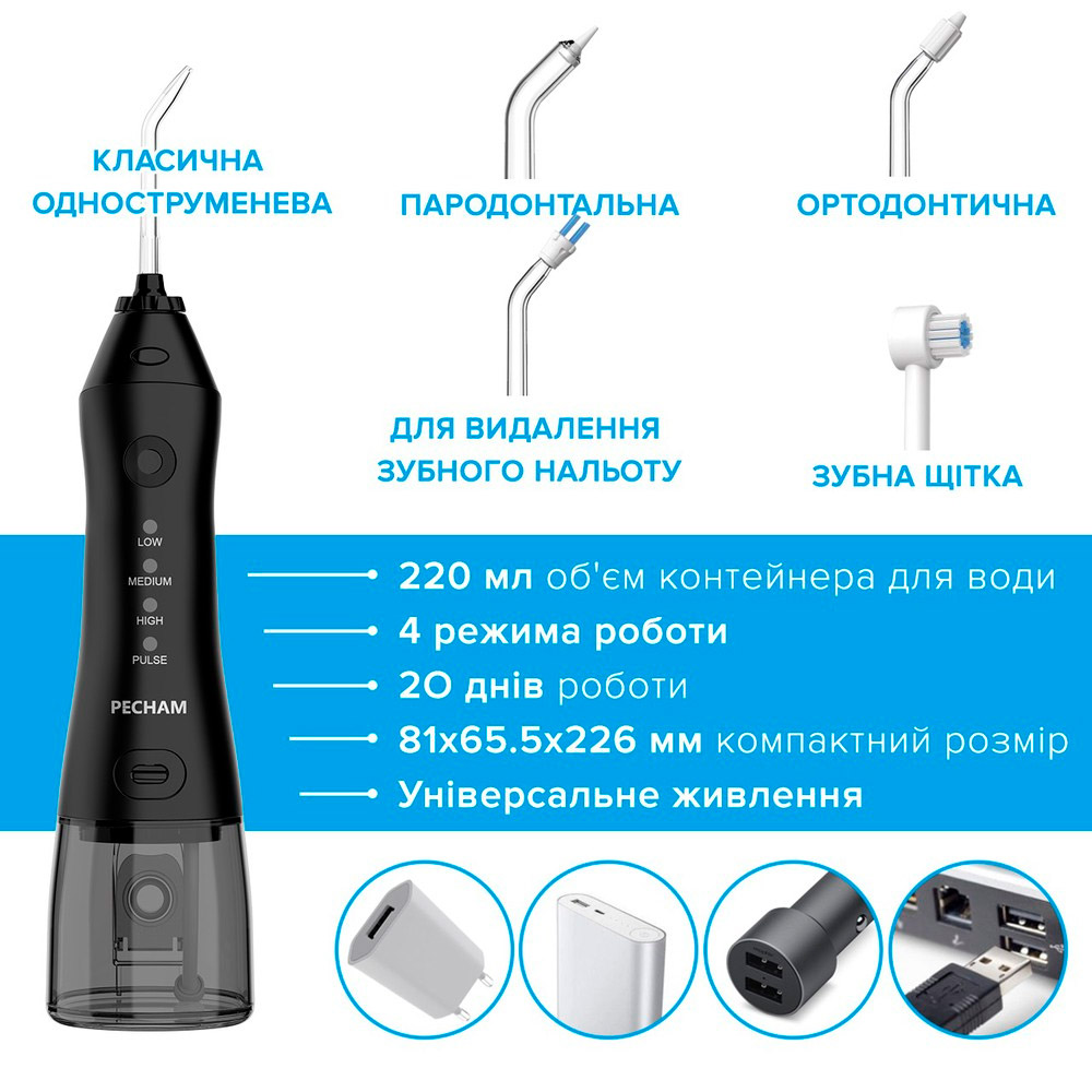 Іригатор PECHAM Travel PC-1581 Black
