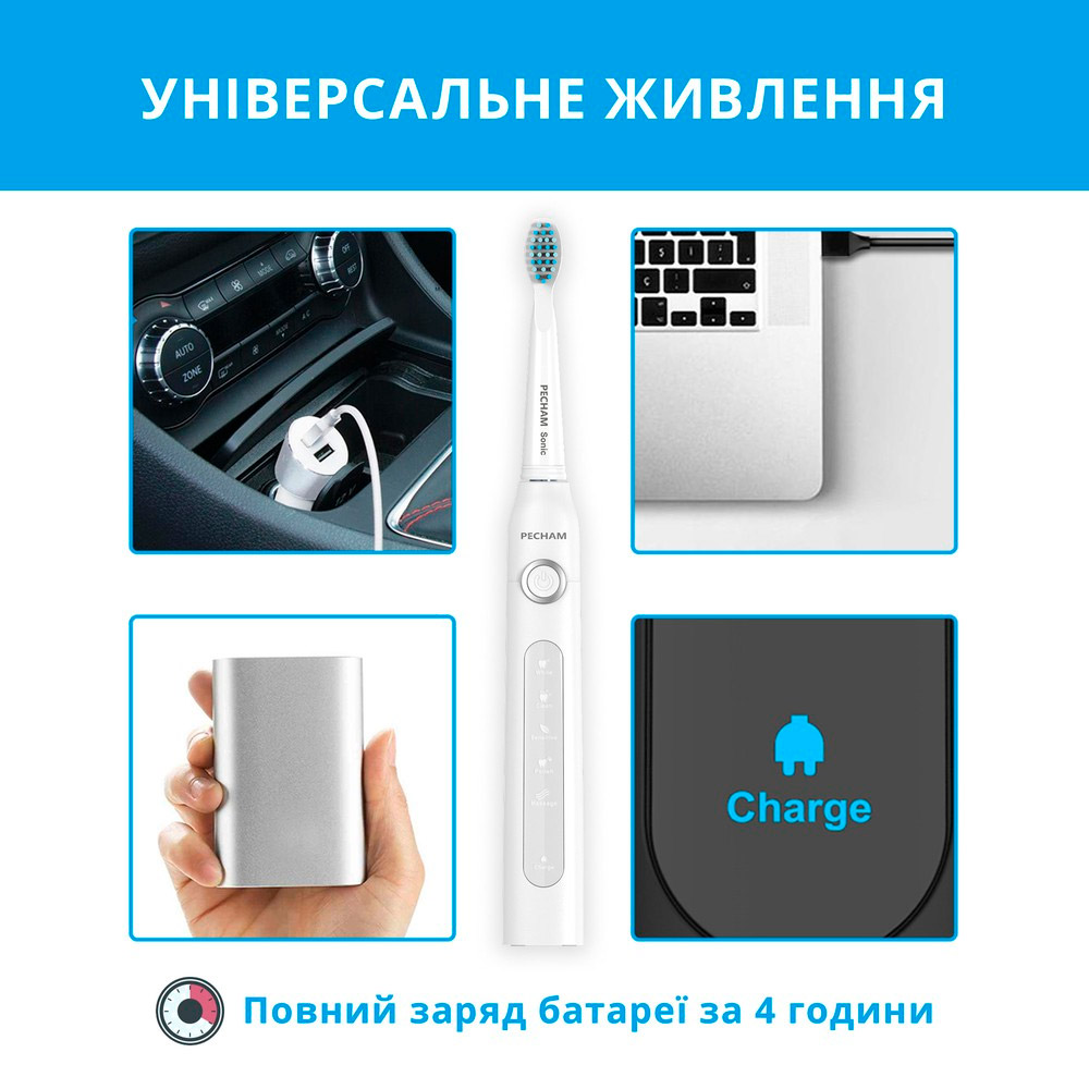 Набір електричних зубних щіток PECHAM Travel PC-081 White