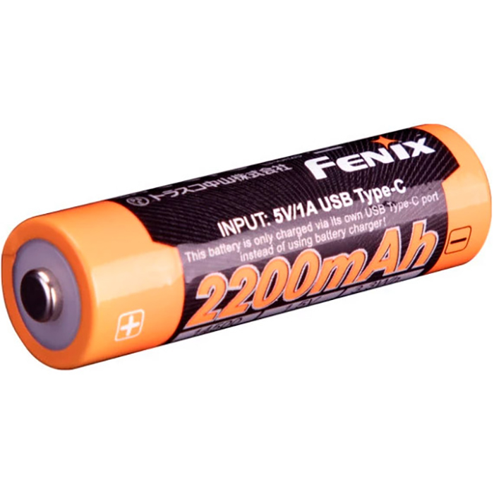 Аккумулятор FENIX Li-Ion 14500 2200mAh TipTop, USB-C зарядка (ARB-L14-2200U)