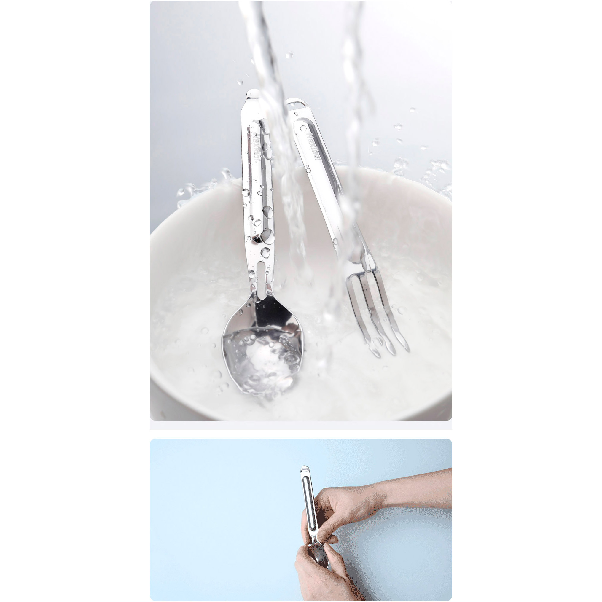 Набір дорожніх столових приладів NEXTOOL Portable Stainless Steel Tableware (NE20133)